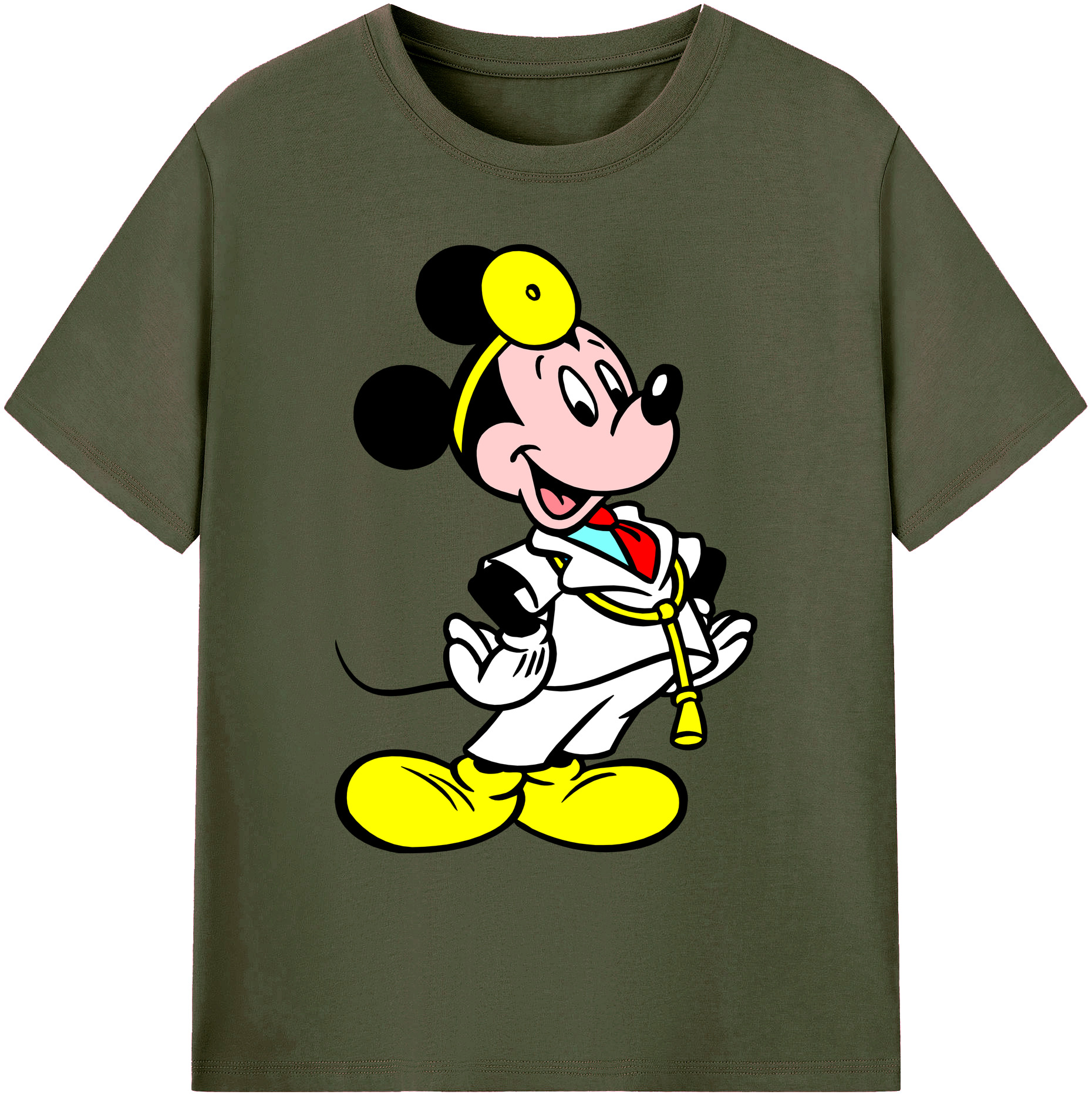 ミッキーマウス Mickey Mouse 綿100％ メンズ半袖Tシャツ｜肌触りやわらか＆通気性